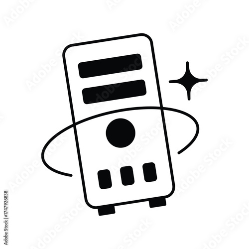 PC gaming icon with white background vector stock illustration