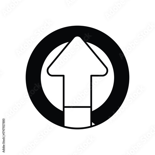 Level up icon with white background vector stock illustration