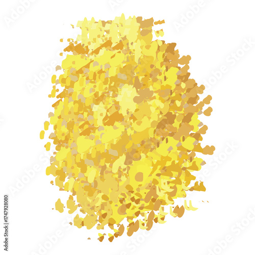 Abstract golden blob illustration organic shape with textured surface decorative element for graphic design projects. EPS vector illustration