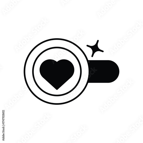 Health bar icon with white background vector stock illustration