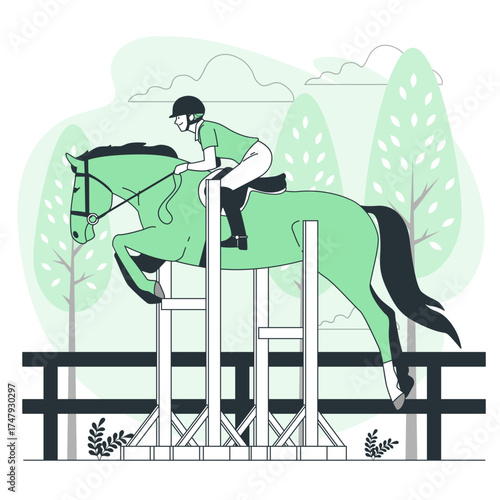 horse jumping Cartoon Illustrations
