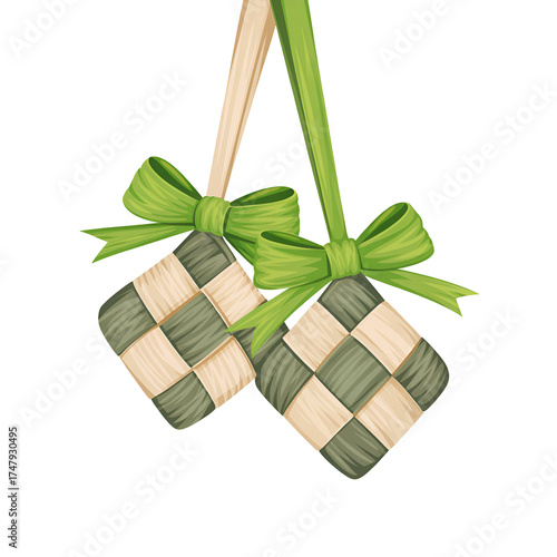 green gift box with ribbon