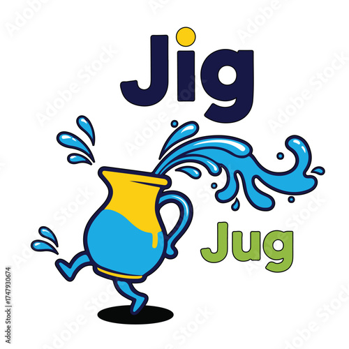 Stylized Jug and Water Stream Logo Concept