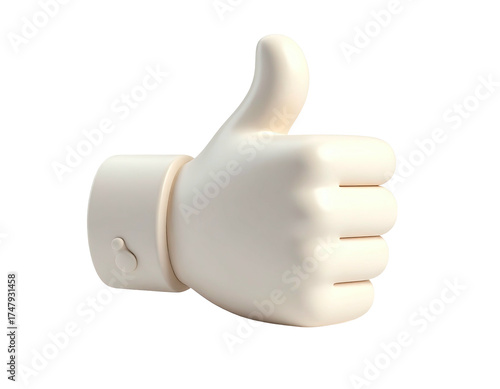 3D rendered thumbs up icon against a solid black background, clean and simple