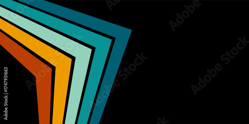 Abstract background with rainbow wavy design in 1970s retro hippie style. Vector pattern ready to use for fabric, textile, packaging and more. Eps10