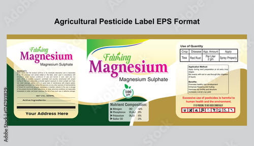 Agricultural Pesticide Product Label Design Template Vector