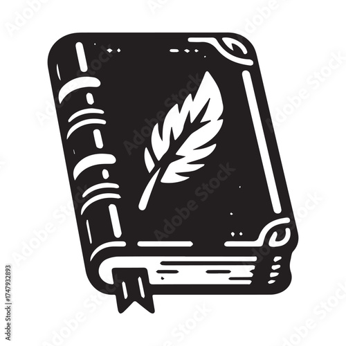 Modern Minimalist Sketchbook Closed Icon, Flat Silhouette of a Stationery Object Vector for Art Illustration Design