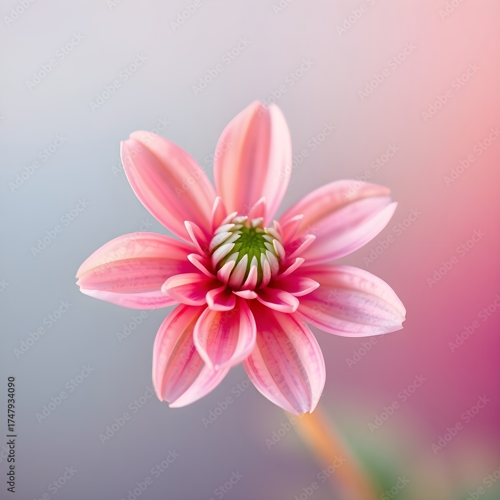 Obraz premium A pink flower is the main focus of the image. 