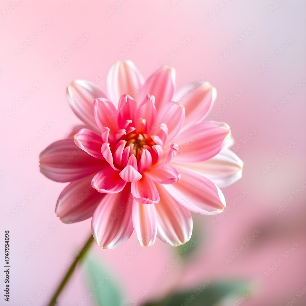 Obraz premium A pink flower is the main focus of the image. 