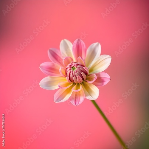 A pink flower is the main focus of the image. 