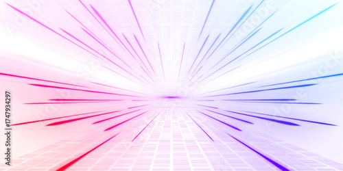 High-speed neon vortex with dynamic swirling lines. Futuristic glowing tunnel effect. Abstract motion energy in purple and cyan gradients. PNG