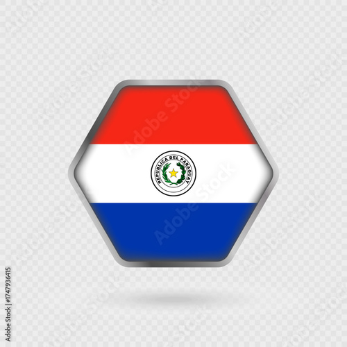 Free Download Paraguay flag in a hexagon frame. - GFXLoad