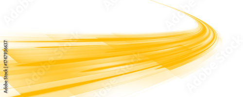 Bright yellow light trails curve gently, evoking optimism and forward momentum. The neon shimmer brings warmth and energy. Great for startup branding or marketing visuals. PNG