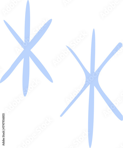 Hand drawn Illustration of Light Blue Snowflake