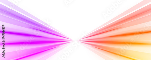 High-speed neon trails with radiant arcs. Futuristic energy tunnel effect. Abstract dynamic glowing ribbons on dark background. PNG