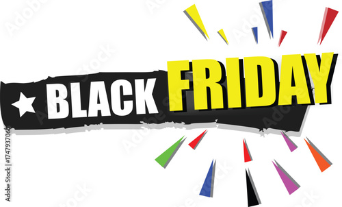 MobileBlack Friday Sale Banner Tape – Realistic Crossed Caution Ribbon with Bold Red and White Typography on Black Background