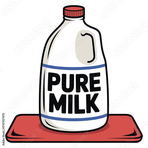 Pure milk in a plastic jug, a refreshing and nutritious dairy product for daily consumption