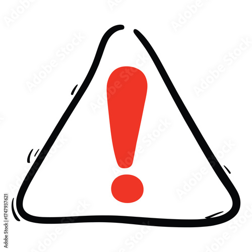 Illustration of a red exclamation mark inside a triangle vector art