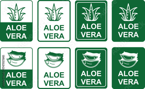 100% Aloe Vera Logo – Organic Gel Label for Skincare and Health Products