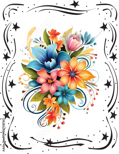 abstract floral background with flowers