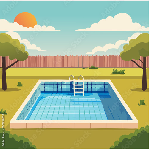 swimming pool in the morning