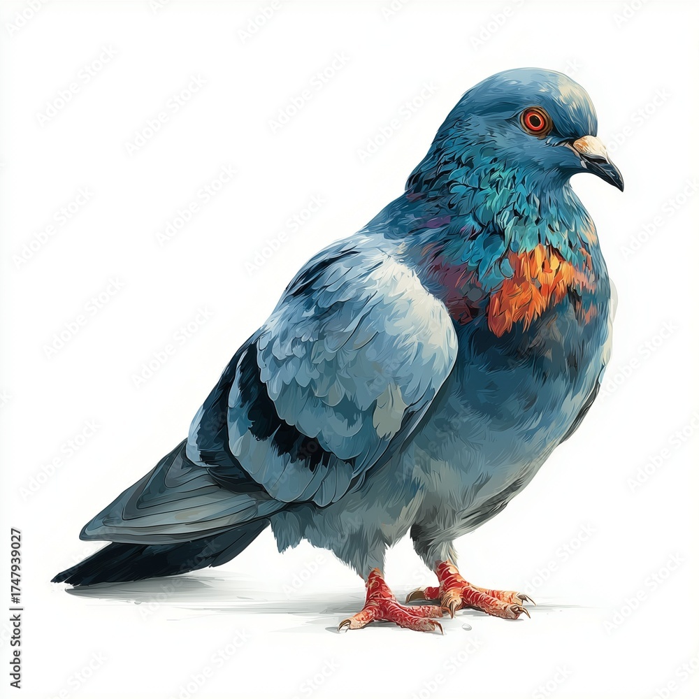 Naklejka premium Minimalist Gray Pigeon Vector – Flat Animal Icon with Clean Modern Style