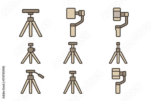 Essential photography and videography support equipment including tripods, stabilizers, and gimbals