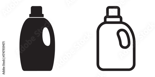 Laundry detergent bottle mockup set vector illustration for cleaning product branding