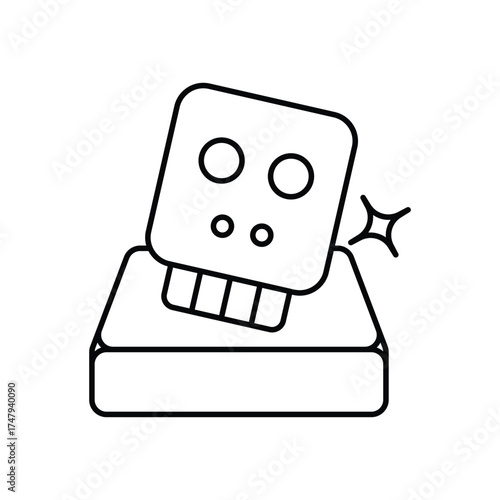 Game over icon with white background vector stock illustration