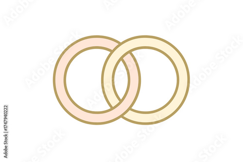 Intertwined gold and rose gold wedding rings symbolizing eternal love and union