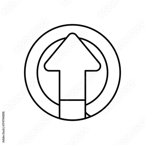 Level up icon with white background vector stock illustration