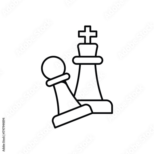 Chess piece icon with white background vector stock illustration