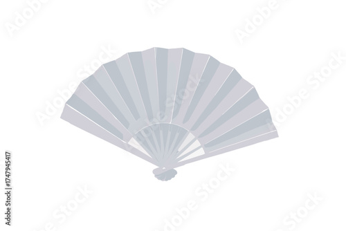 Elegant white folding hand fan accessory used for cooling during summer heat