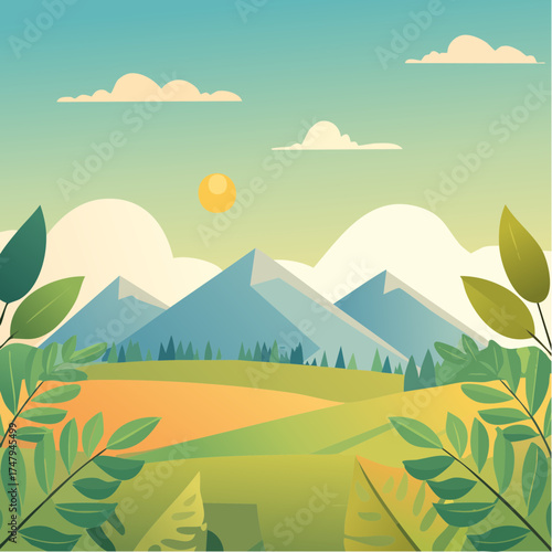 landscape with mountains