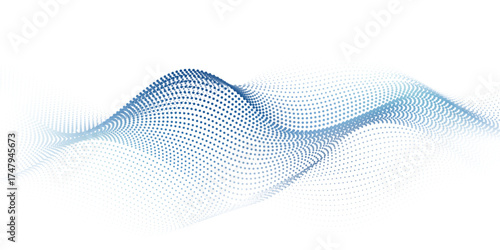 Abstract technology particle wave background. Modern design vector illustration.