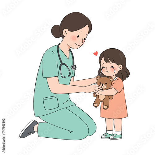 Mother and child healthcare: pediatrician examining a baby with a stethoscope