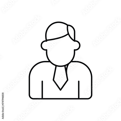 Avatar icon with white background vector stock illustration