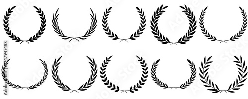 Fotografie Vintage Greek olive foliate ornaments pack