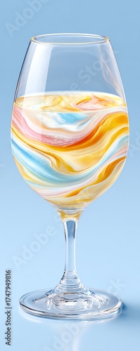 A beautifully swirled drink in a glass, showcasing vibrant colors, perfect for refreshing summer moments.