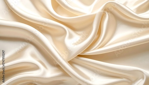 Creamy silk fabric draped in folds
