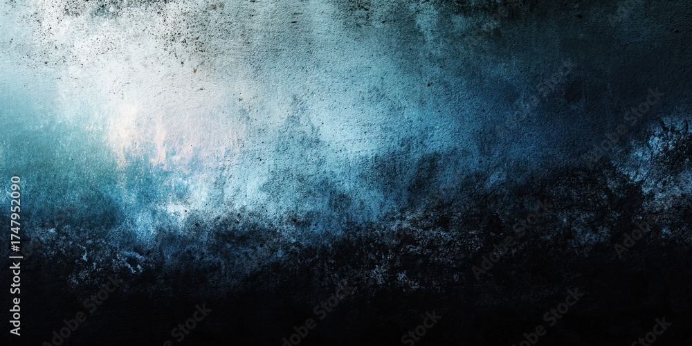 Obraz premium Icy deep-sea fog with bright turquoise center glow