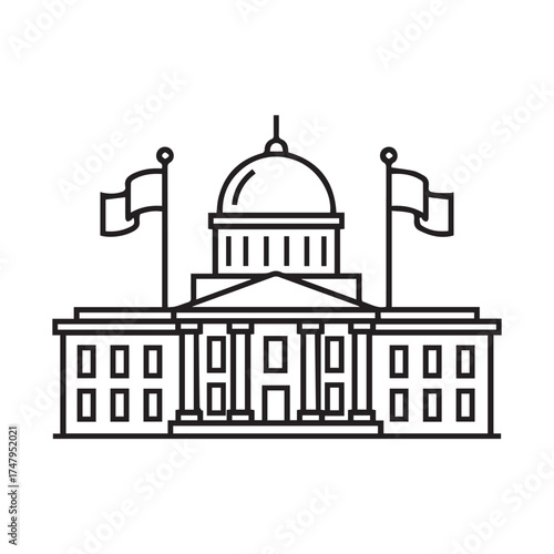 Parliament building icon isolated on white background