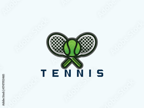Tenis logo design vector template 