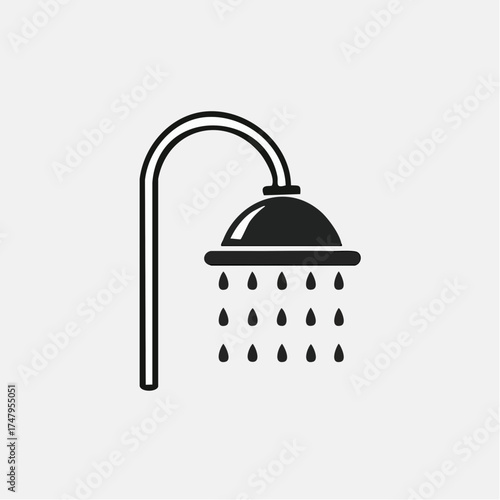 Shower Illustration Cleanliness and Relaxation in Graphic Design