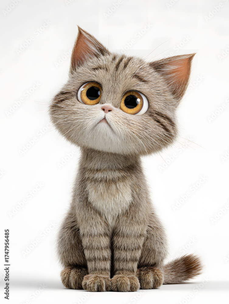 Fototapeta premium Cute kitten with big orange eyes