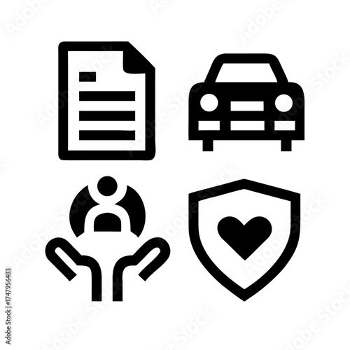 Car insurance policy document with protection and safety