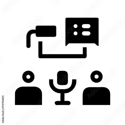 Icon set featuring podcast and communication