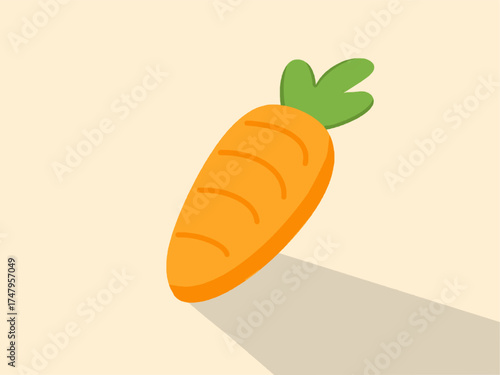Fresh carrot: Vector illustration of a crunchy and healthy orange carrot, perfect for food, agriculture, or health themed designs.