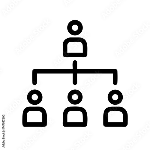 Organization chart showing a hierarchy