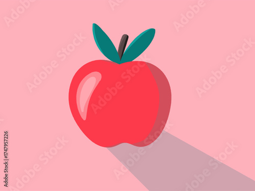 Fresh Apple: A vector illustration of a fresh and appetizing apple, ideal for food and beverage designs.